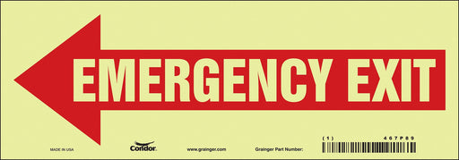 Safety Sign 3 1/2 in x 10 in Glow Vinyl