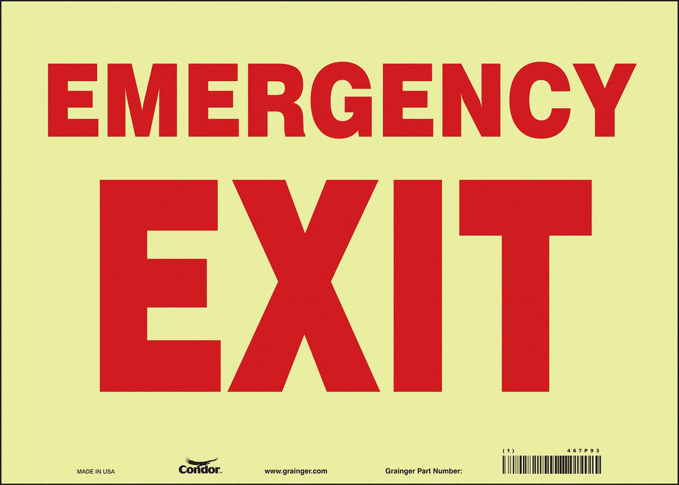 Safety Sign 10 in x 14 in Glow Vinyl
