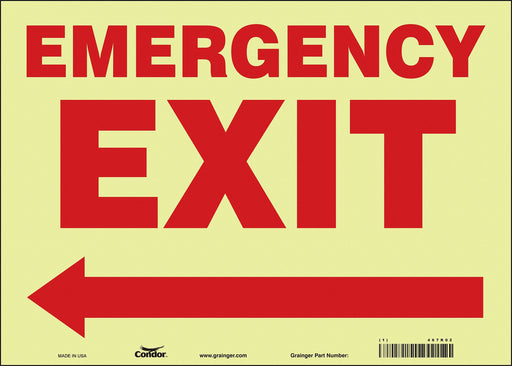 Safety Sign 10 in x 14 in Glow Vinyl