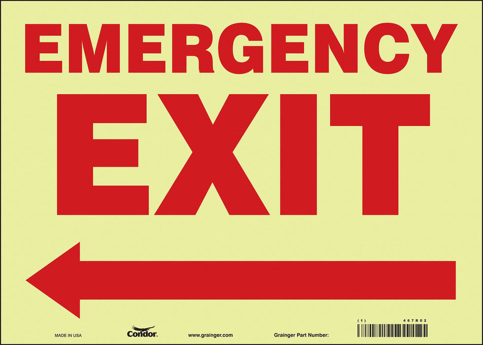 Safety Sign 10 in x 14 in Glow Vinyl