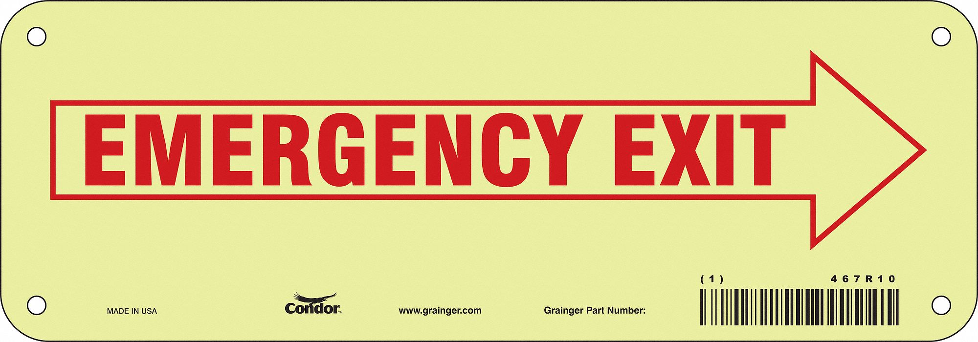 Safety Sign 3 1/2 x 10 in Polyethylene