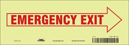 Safety Sign 3 1/2 in x 10 in Glow Vinyl