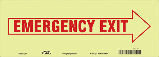 Safety Sign 5 in x 14 in Glow Vinyl