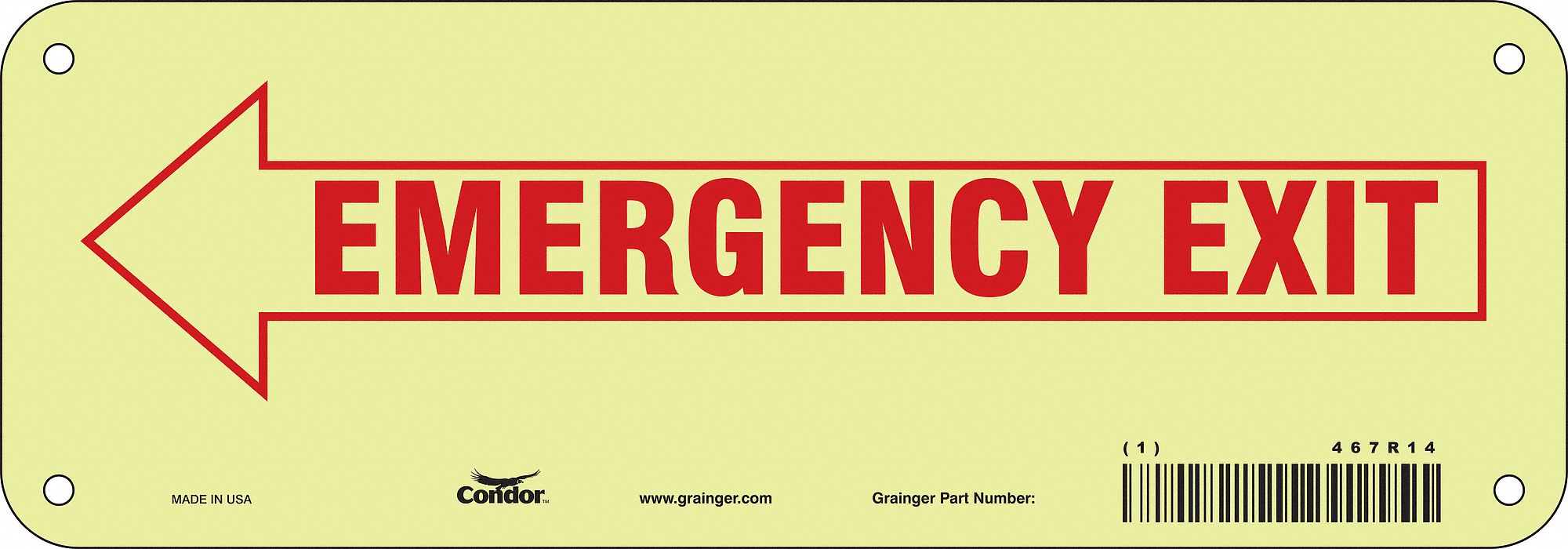 Safety Sign 3 1/2 x 10 in Polyethylene