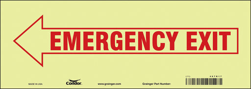 Safety Sign 5 in x 14 in Glow Vinyl