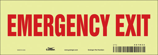 Safety Sign 3 1/2 in x 10 in Glow Vinyl