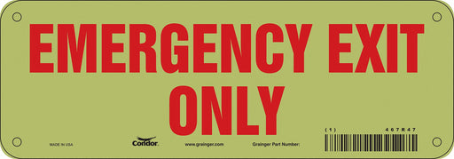 Safety Sign 3 1/2 in x 10 in Glow Vinyl