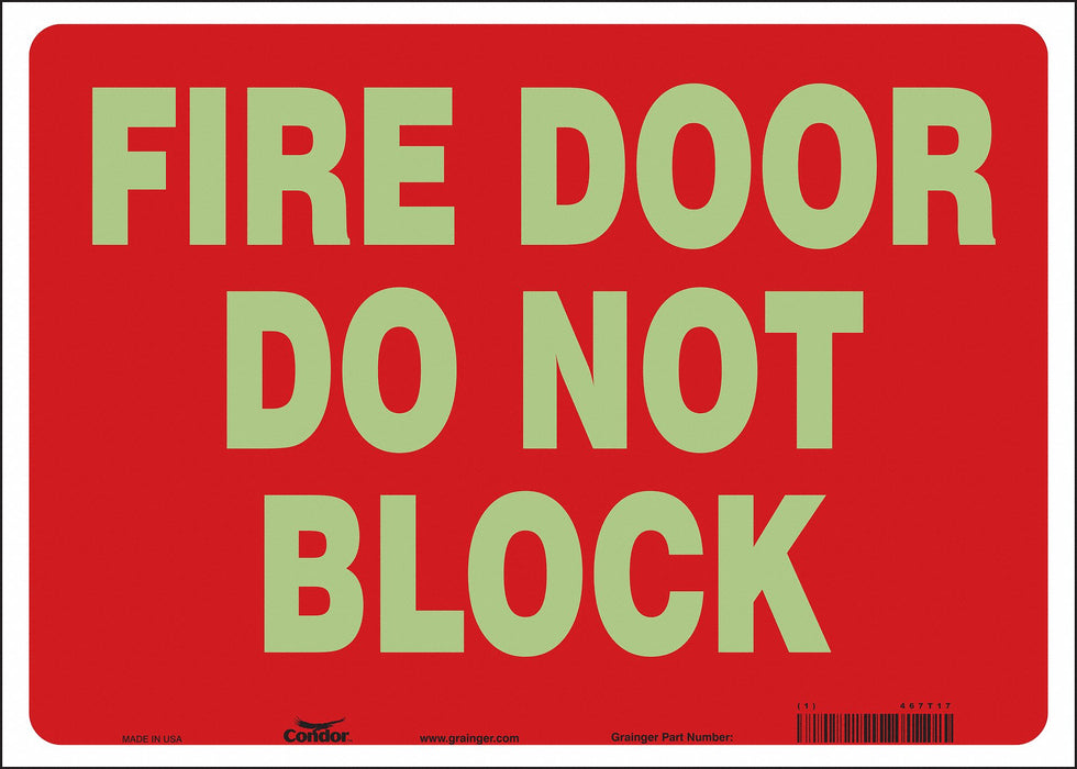 J7045 Safety Sign 10 in x 14 in Glow Vinyl