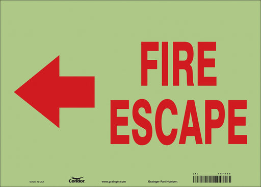 Safety Sign 10 in x 14 in Glow Vinyl