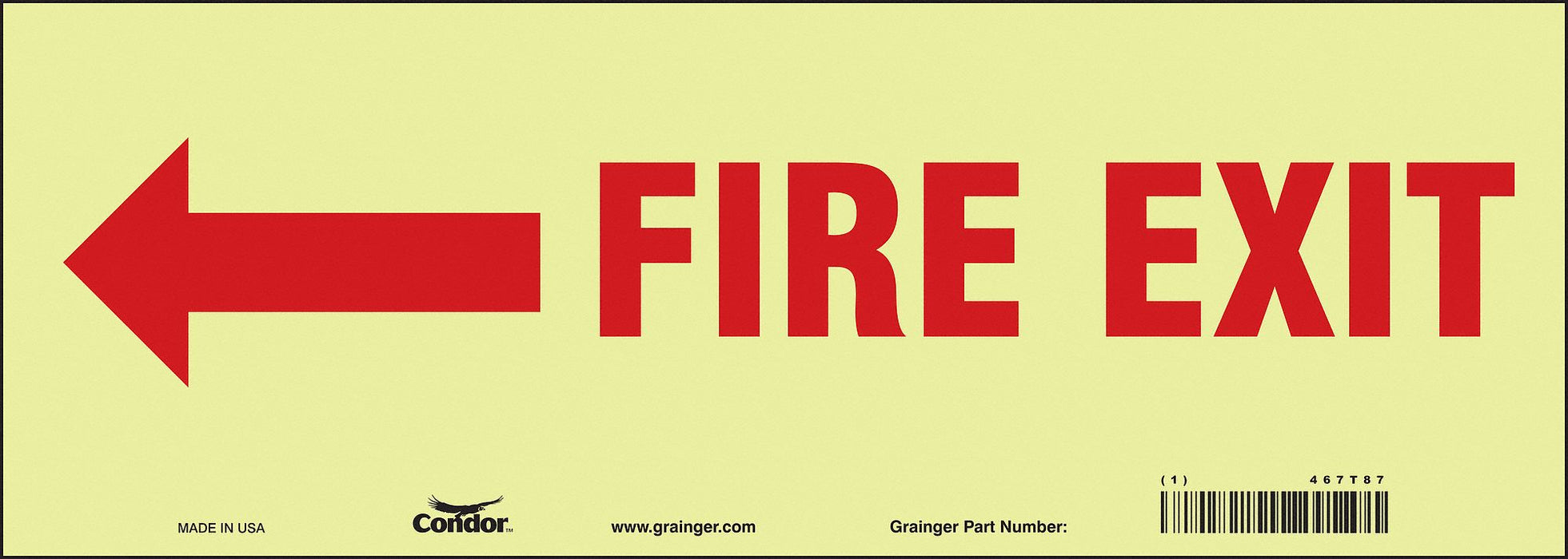 Safety Sign 5 in x 14 in Glow Vinyl