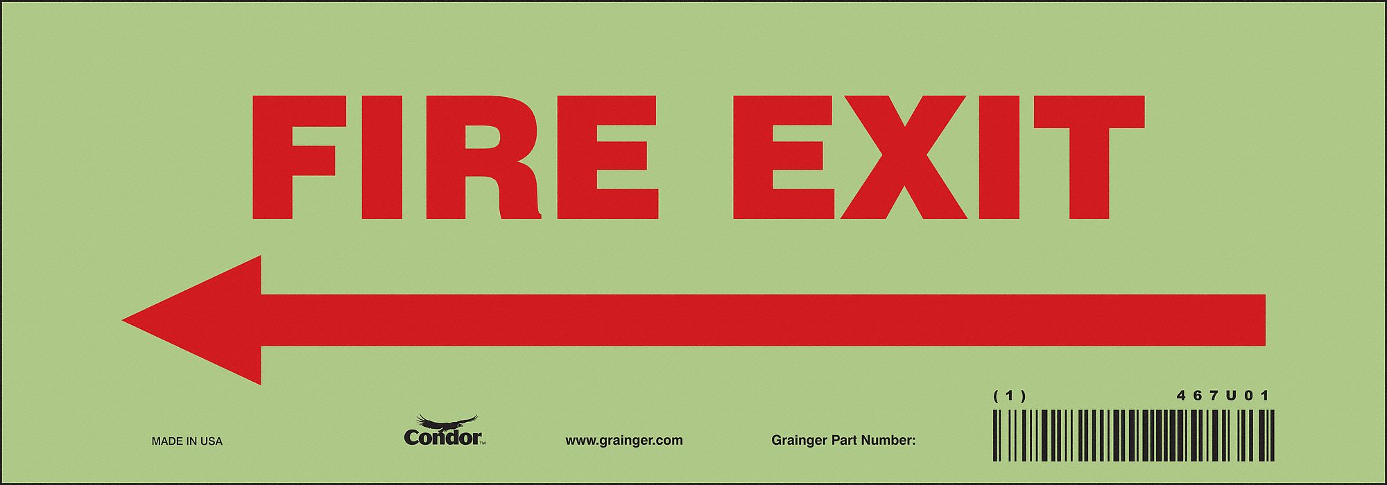 Safety Sign 3 1/2 in x 10 in Glow Vinyl