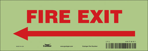 Safety Sign 3 1/2 in x 10 in Glow Vinyl