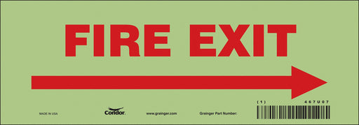 Safety Sign 3 1/2 in x 10 in Glow Vinyl
