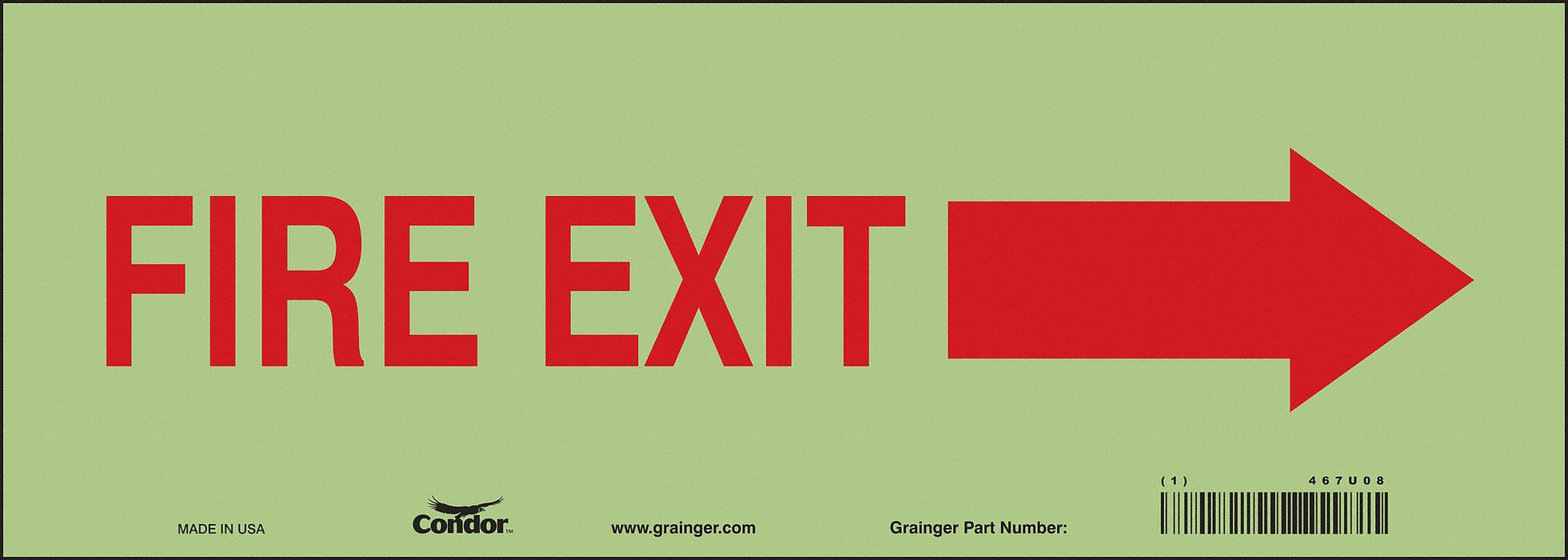 Safety Sign 5 in x 14 in Glow Vinyl