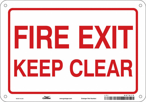 J9268 Safety Sign 7 in x 10 in Polyethylene