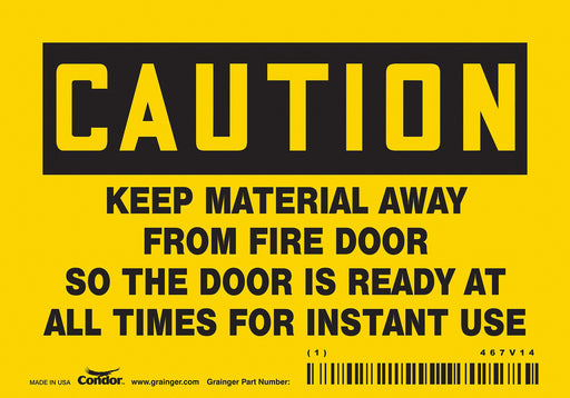 Safety Sign 3 1/2 in x 5 in Vinyl