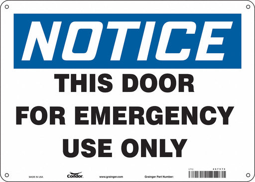 Safety Sign 10 in x 14 in Aluminum