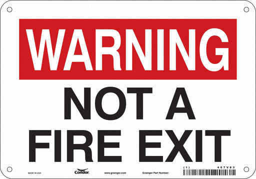 J9288 Safety Sign 7 in x 10 in Polyethylene