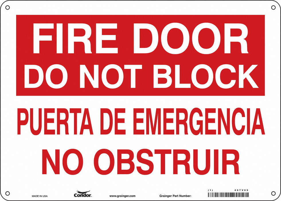 Safety Sign 10 in x 14 in Aluminum