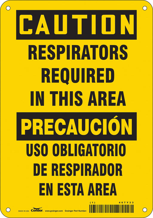 Safety Sign 10 in x 7 in Polyethylene