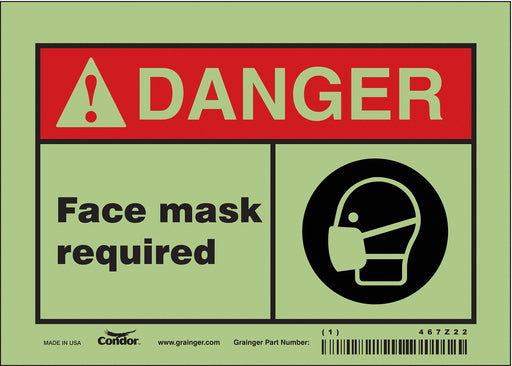 Safety Sign 5 in x 7 in Glow Vinyl