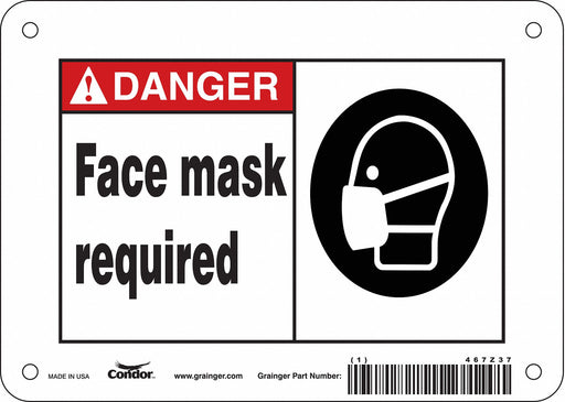 Safety Sign 5 in x 7 in Polyethylene