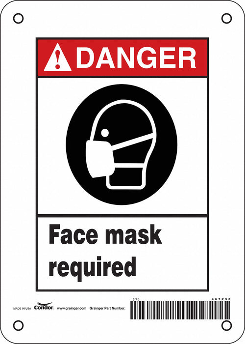 Safety Sign 7 in x 5 in Polyethylene