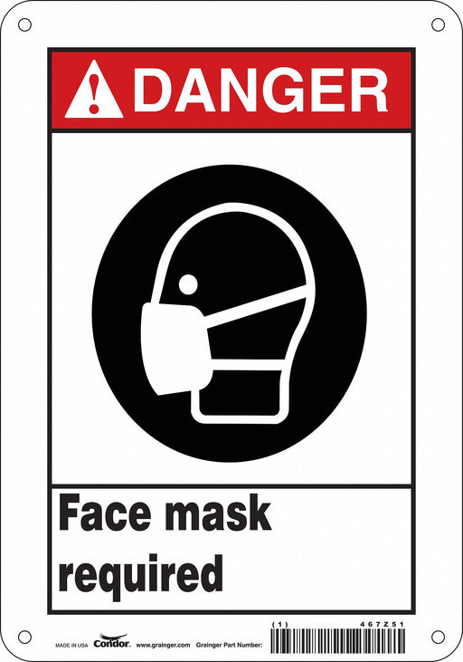Safety Sign 10 in x 7 in Polyethylene