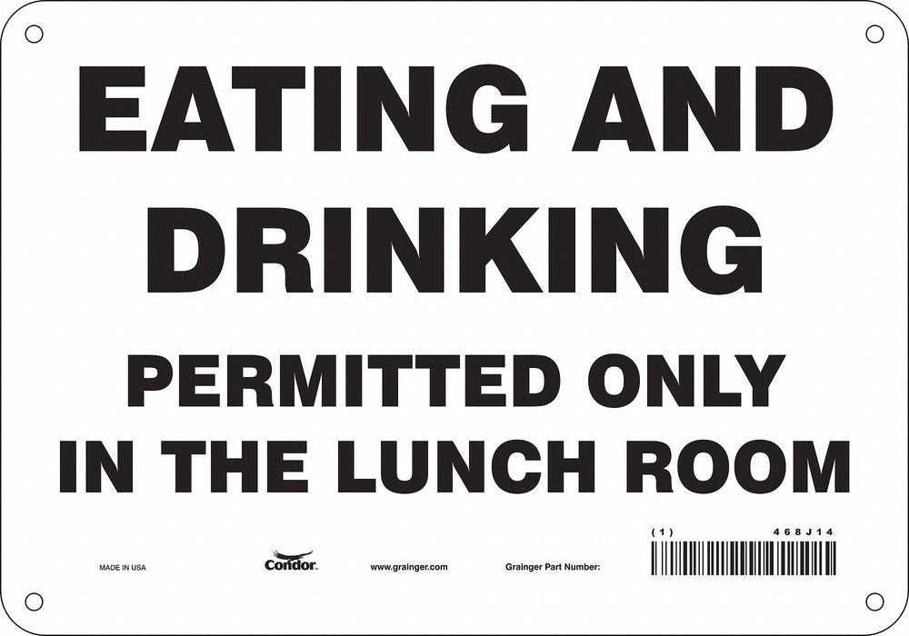 J9849 Safety Sign 7 in x 10 in Polyethylene