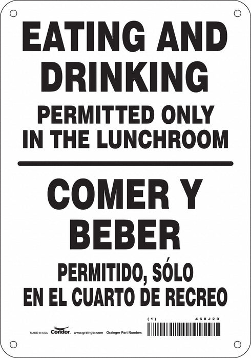 Safety Sign 10 in x 7 in Polyethylene