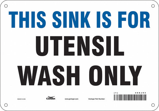 Safety Sign 7 in x 10 in Polyethylene