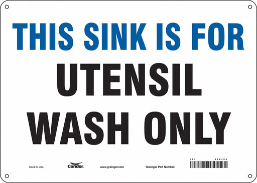 Safety Sign 10 in x 14 in Polyethylene