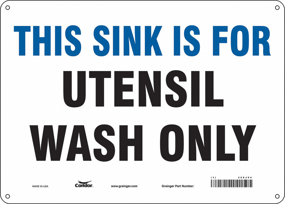 Safety Sign 10 in x 14 in Polyethylene