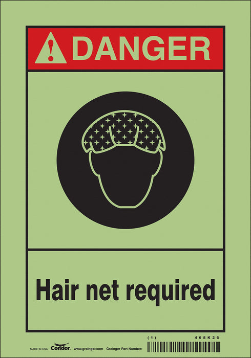 Safety Sign 10 in x 7 in Glow Vinyl