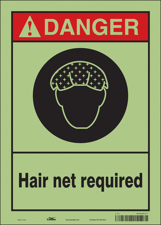 Safety Sign 14 in x 10 in Glow Vinyl