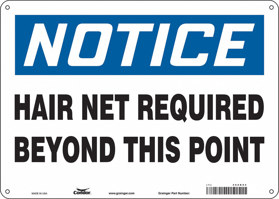 Safety Sign 10 in x 14 in Polyethylene