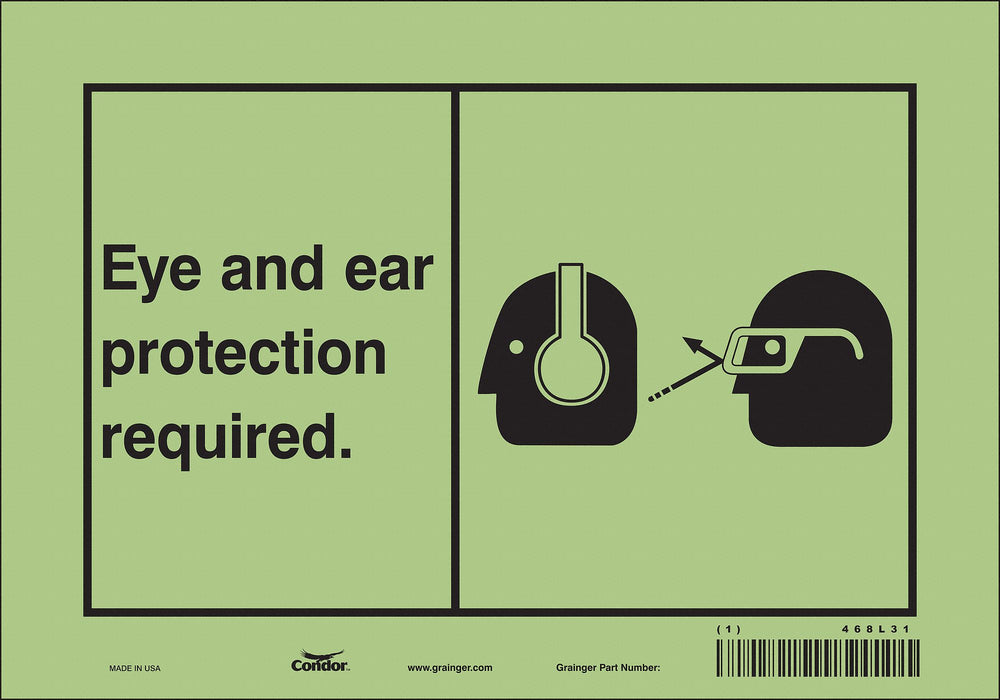 Safety Sign 7 in x 10 in Glow Vinyl