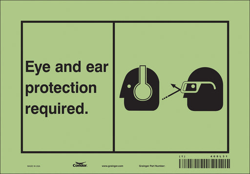 Safety Sign 7 in x 10 in Glow Vinyl