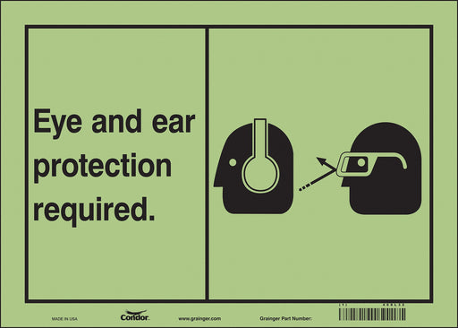 Safety Sign 10 inx14 in Glow Vinyl