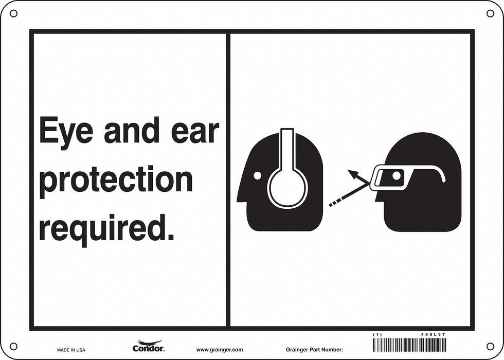 Safety Sign 10 in x 14 in Polyethylene