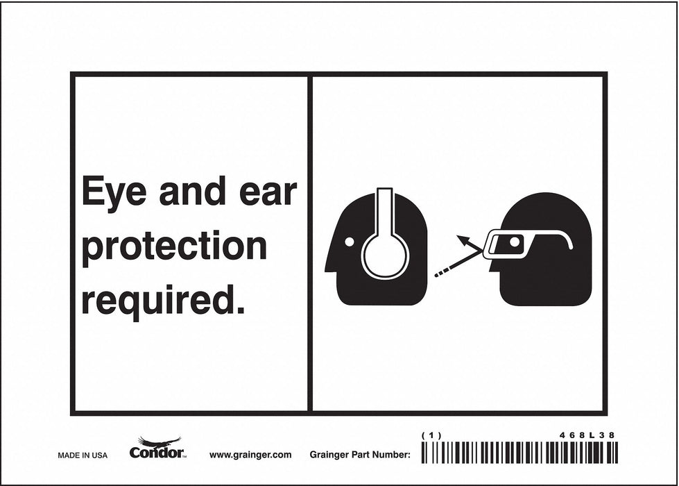 Safety Sign 5 in x 7 in Vinyl