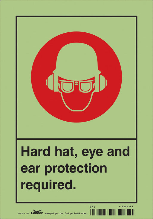 Safety Sign 10 in x 7 in Glow Vinyl