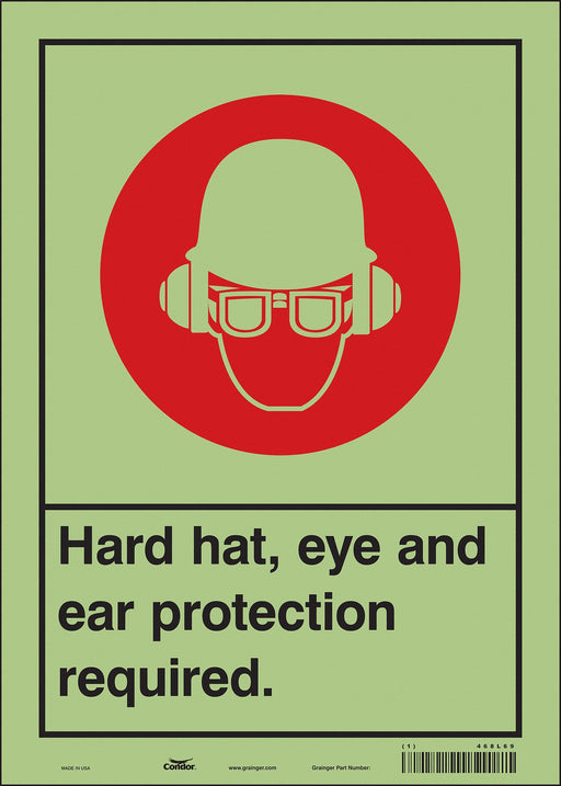 Safety Sign 14 in x 10 in Glow Vinyl