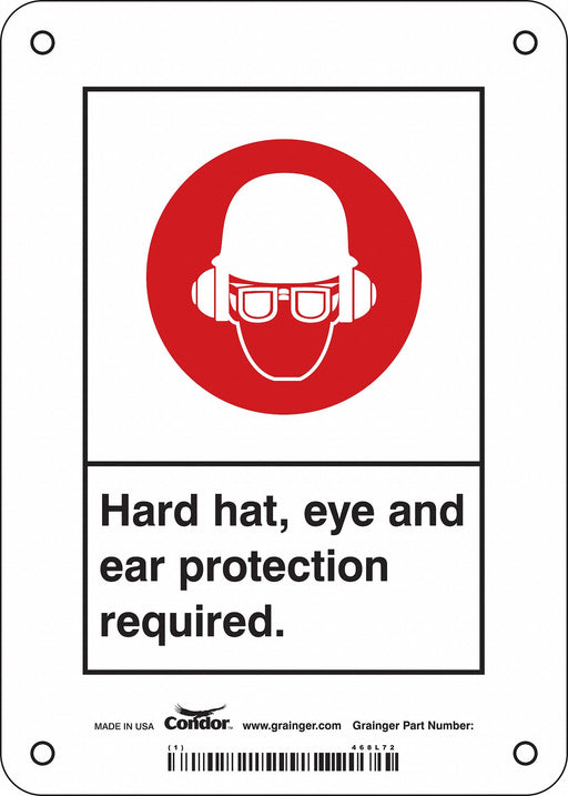 Safety Sign 7 in x 5 in Polyethylene