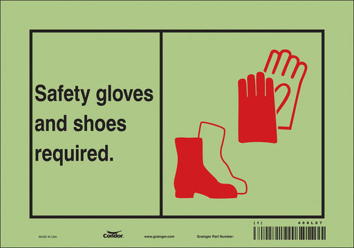 Safety Sign 7 in x 10 in Glow Vinyl