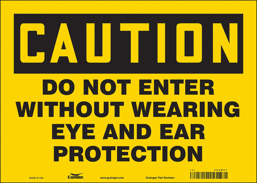 Safety Sign 10 inx14 in Vinyl