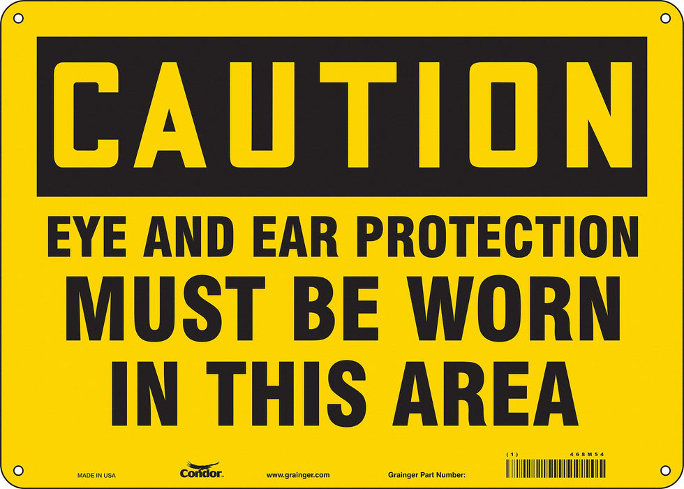 Safety Sign 10 in x 14 in Polyethylene