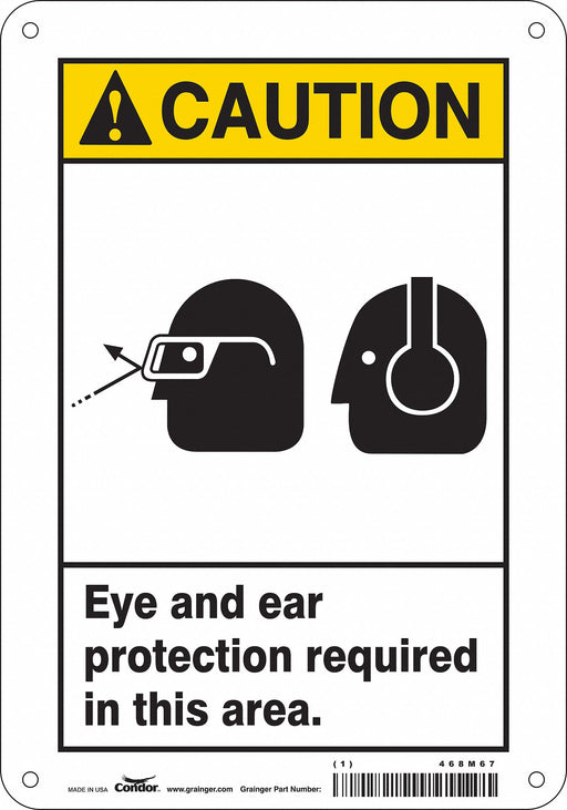 Safety Sign 10 in x 7 in Polyethylene