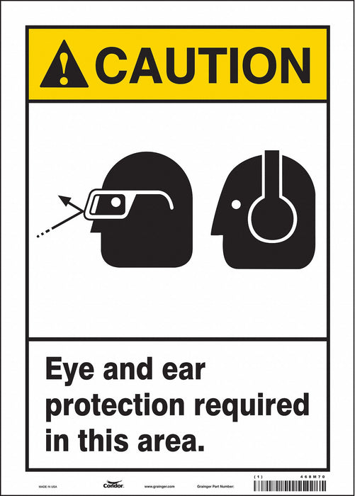 Safety Sign 14 in x 10 in Vinyl