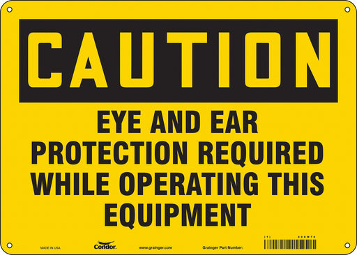 Safety Sign 10 inx14 in Polyethylene